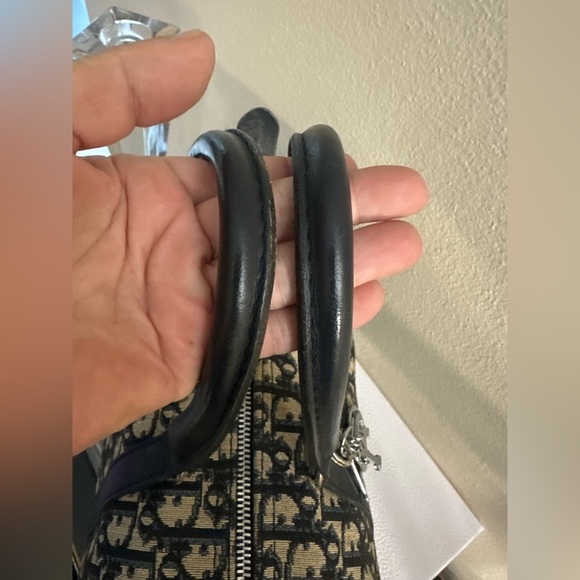 Vintage Christian Dior Large Boston Trotter Bag w Authentic DIOR Key Ring - Picture 11 of 14